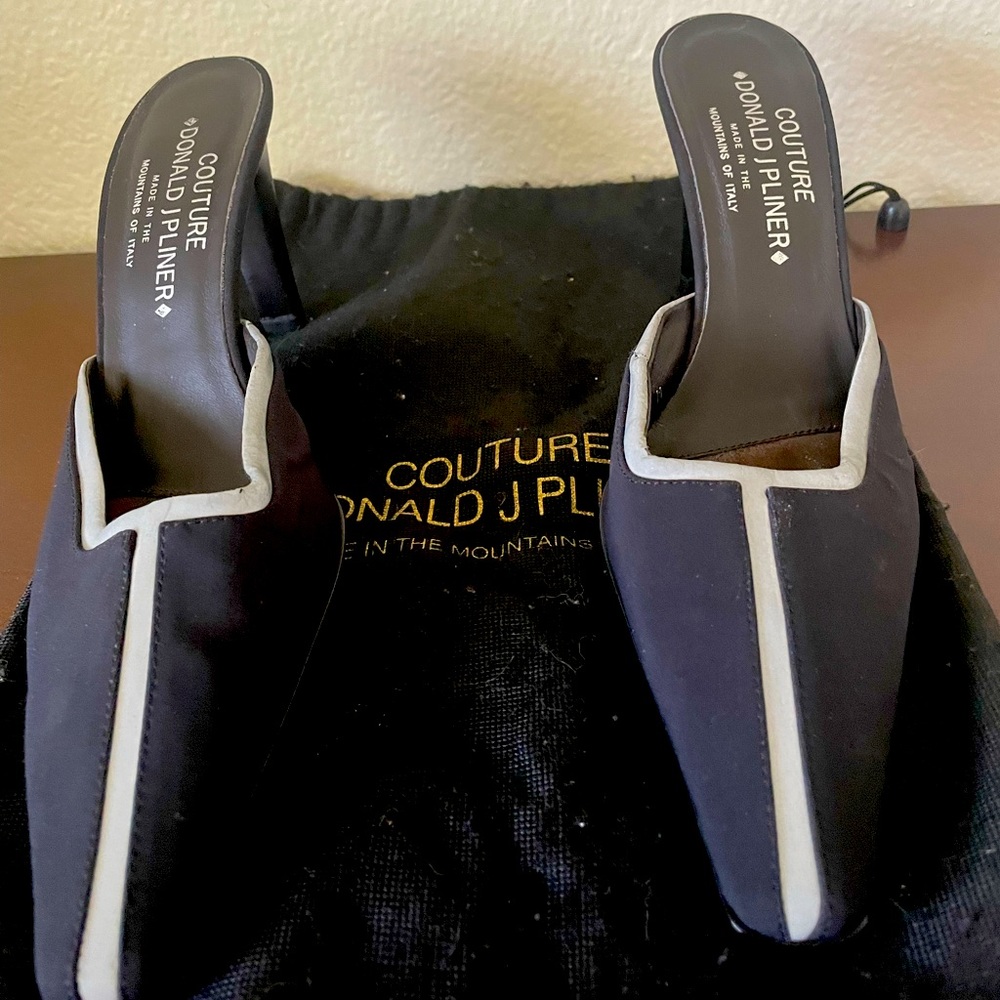 Donald Pliner cloth mules
